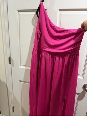 NWOT Bright Fuchsia One-Shoulder Maxi Dress 2XL